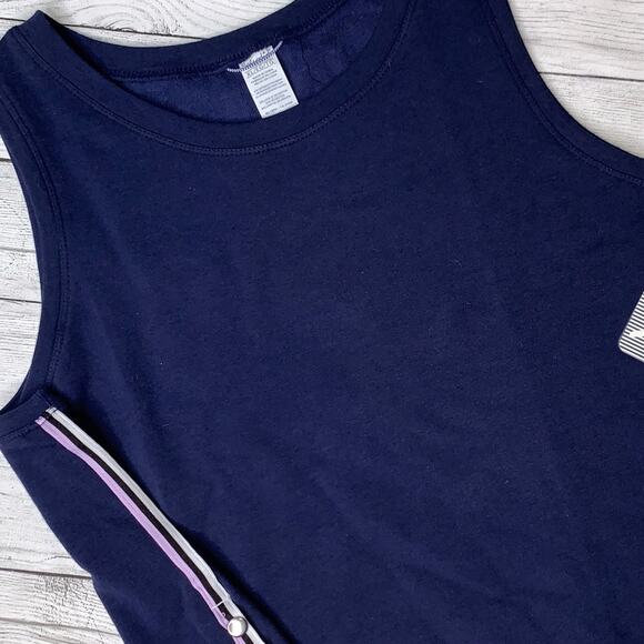 Splendid NWT Cropped Tank Striped Sides Blue Size XL Sweatshirt - Picture 4 of 9